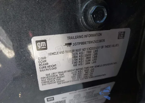 2021 GMC Sierra 1500 2Wd Short Box Sle z USA, uszkodzony, nr VIN 1GTP8BET6MZ433605